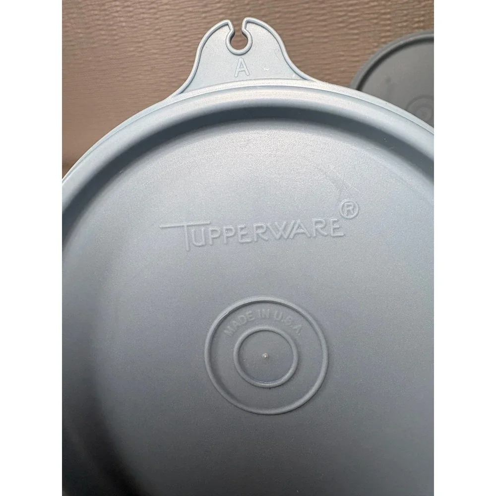 Vintage‎ Tupperware Snack Cups with Blue Lids Set of 4 USA
